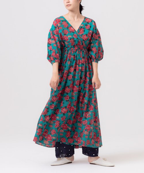 セール 50 Off 芍薬ブロックプリントワンピース ハウス オブ ロータス House Of Lotus Magaseek