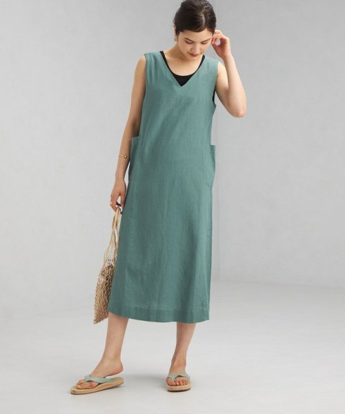 セール 50 Off ブリーズリネン Cfc Li Vis ポケット付き ワンピース グリーンレーベルリラクシング Green Label Relaxing Magaseek