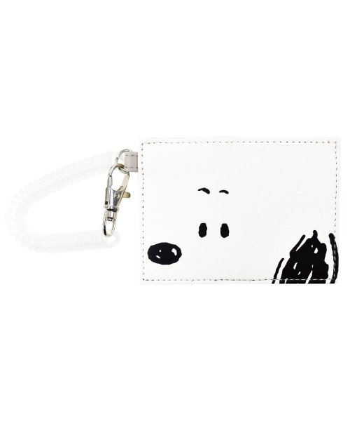 スヌーピー パスケース 定期入れ 合成皮革 コイル付き 2枚 キャラクター シンプル Icカードケース カードケース コンパクト 通勤 コイル かわいい 可愛い ランナー Runner Magaseek