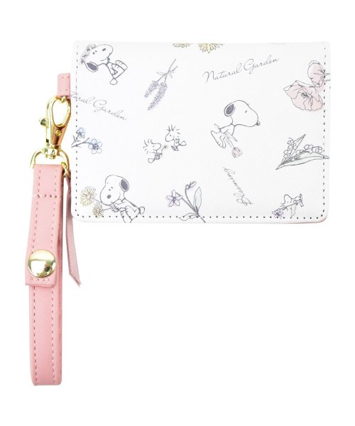 スヌーピー パスケース 定期入れ カードケース 定期 入れ レディース 女子 二つ折り ストラップ付 合皮 カード 2枚 収納 シンプル 薄い 携帯 レディース ランナー Runner Magaseek