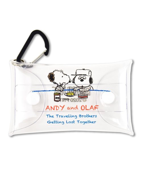 ランナー Runner スヌーピー パスケース 定期入れ 2枚 小物入れ クリアマルチケース Sサイズ アンディ オラフ ブランド キャラクター かわいい シンプル 多機能 洗える フ Magaseek