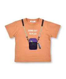 SLAP SLIP(スラップスリップ)/サコッシュ風 恐竜 天竺 半袖 Tシャツ(80~130cm)/オレンジ