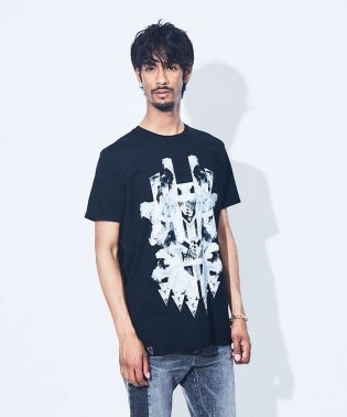 5351POURLESHOMMES/ブラックパンサー クルーネック半袖Tシャツ/504007262