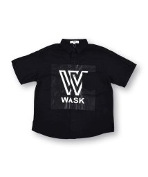 WASK(ワスク)/ボックスロゴ ワイド アサレーヨン 半袖 シャツ (100~160cm)/ブラック