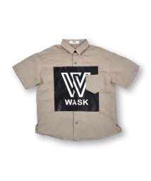 WASK(ワスク)/ボックスロゴ ワイド アサレーヨン 半袖 シャツ (100~160cm)/ベージュ
