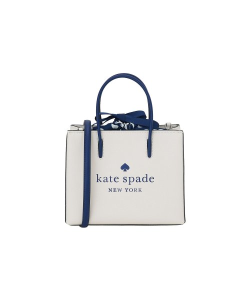 kate spade new york(ケイトスペードニューヨーク)/【kate spade new york(ケイトスペード)】kate spade new york ケイトスペード trista leather shopper/ホワイト×ブルー