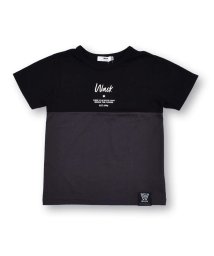 WASK(ワスク)/ロゴ 切り替え バイカラー 天竺 半袖 Tシャツ (100~160cm)/ブラック