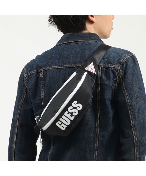 GUESS(ゲス)/ゲス バッグ GUESS ウエストポーチ ウエストバッグ CHAMPS BUM BAG 小さめ 斜めがけ ボディバッグ NL807194/ブラック