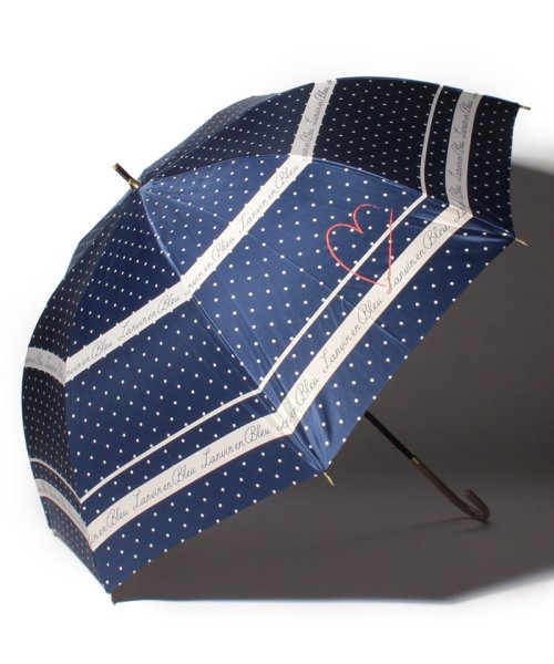 LANVIN en Bleu(umbrella)(ランバンオンブルー（傘）)/耐風傘　サテンドット/ネイビーブルー