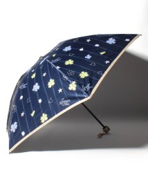 LANVIN en Bleu(umbrella)(ランバンオンブルー（傘）)/折りたたみ傘　クイックアーチ　花と海/ネイビーブルー