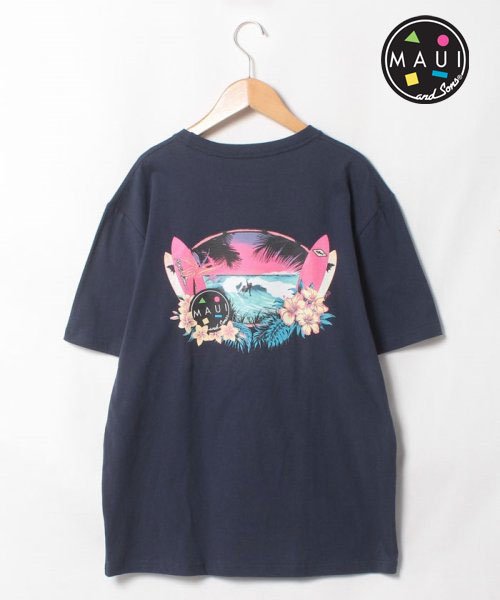 marukawa shonan(marukawa shonan)/【MAUI ＆ Sons/マウイアンドサンズ】 ALOHADREAM 半袖 ハワイアン Tシャツ メンズ ユニセックス サーフ サーファー レトロ ハワイアン/ネイビー