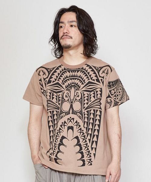 チャイハネ 洋輔 Amina ポリネシアンタトゥメンズtシャツ Cas 1210 チャイハネ Cayhane Magaseek