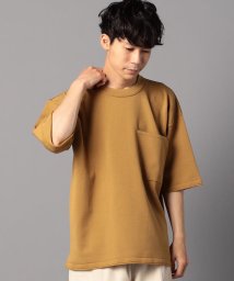 NOLLEY’S goodman(ノーリーズグッドマン)/編み続き胸ポケット付き ニット Tシャツ/キャメル