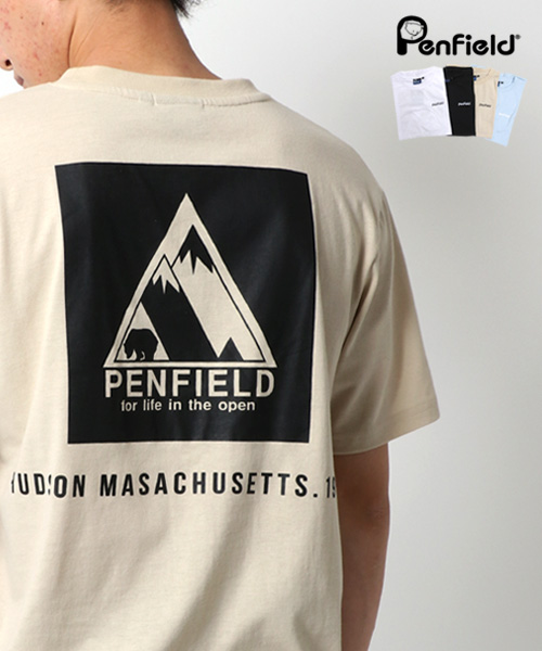 【Penfield】ペンフィールド メンズ バック ボックス ロゴ Tシャツ