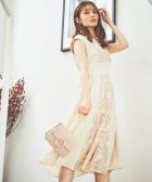 31 Sons de mode/刺繍チュール切替ワンピース/504092065