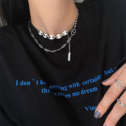 セール ネックレス 2連チェーンネックレス 韓国風 ミニミニストア Miniministore Magaseek