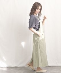 ARGO TOKYO(アルゴトウキョウ)/Salopette long skirt 29015　後日モデル写真差し替え　サロペットロングスカート　ジャンパスカート　ジャンパースカート　ツイル素材　春夏新/グリーン