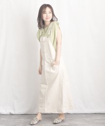 ARGO TOKYO(アルゴトウキョウ)/Salopette long skirt 29015　後日モデル写真差し替え　サロペットロングスカート　ジャンパスカート　ジャンパースカート　ツイル素材　春夏新/キナリ