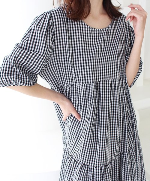 セール ギンガムチェックロングワンピース モードローブ Mode Robe Magaseek セール ギンガムチェックロングワンピース モードローブ Mode Robe Magaseek