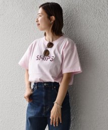 SHIPS MEN(シップス　メン)/【WEB限定】SHIPS: SCREEN STARS（Ｒ）ボディ SHIPS ロゴ フラワー柄 Tシャツ/ピンク