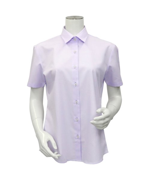 TOKYO SHIRTS(TOKYO SHIRTS)/形態安定 レギュラー衿 オーガニック綿100％ 半袖ビジネスワイシャツ/パープル