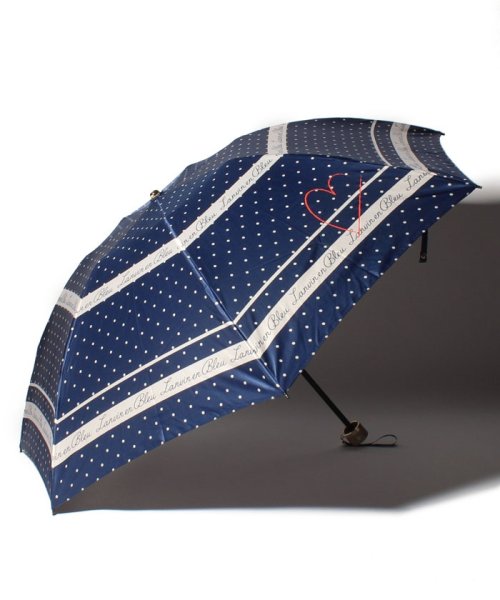 LANVIN en Bleu(umbrella)(ランバンオンブルー（傘）)/折りたたみ傘　クイックアーチ　サテンドット/ネイビーブルー