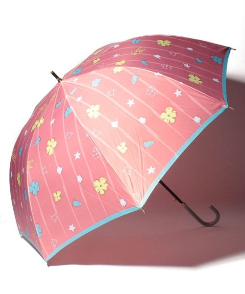 LANVIN en Bleu(umbrella)(ランバンオンブルー（傘）)/耐風傘　花と海/ピンク