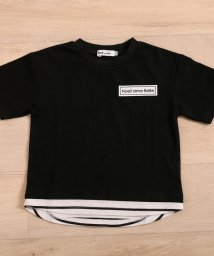 Noeil aime BeBe(ノイユ　エーム　べべ)/ロゴプリント 裾切り替え 半袖  Tシャツ(90~130cm)/ブラック