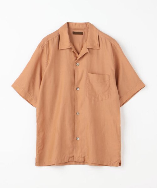 TOMORROWLAND MENS(TOMORROWLAND MENS)/コットンシルク オープンカラーショートスリーブシャツ BROWN/27オレンジ