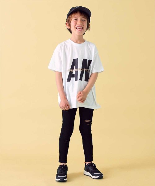 ANAP KIDS(アナップキッズ)/吸水速乾ANAPロゴビッグTシャツ/オフホワイト
