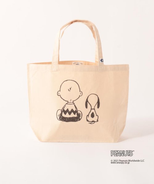 POCHITAMA LAND(ポチタマランド)/【PEANUTS/ピーナッツ】Charlie Brown & Snoopy トートM/アイボリー