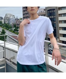 MAC HOUSE(men)(マックハウス（メンズ）)/NAVY ネイビー コットン天竺半袖Tシャツ MH/03754SS/ホワイト