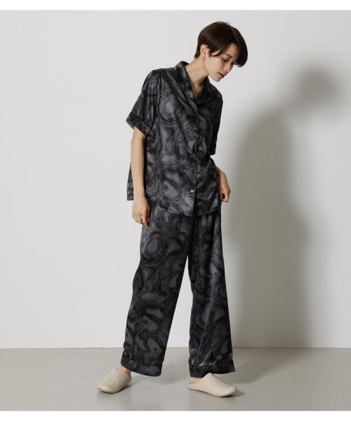 AZUL by moussy(アズールバイマウジー)/T／H SATIN S／S PAJAMAS/柄BLK5