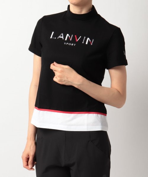 LANVIN SPORT(ランバン スポール)/半袖モックネックシャツ【アウトレット】/ブラック系