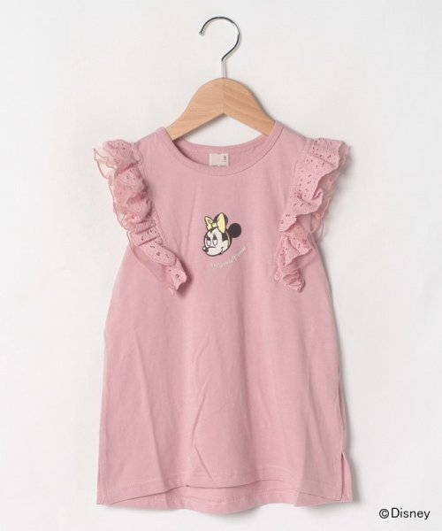 petit main(プティマイン)/【DISNEY】ミニーマウスデザイン Tシャツ/ピンク