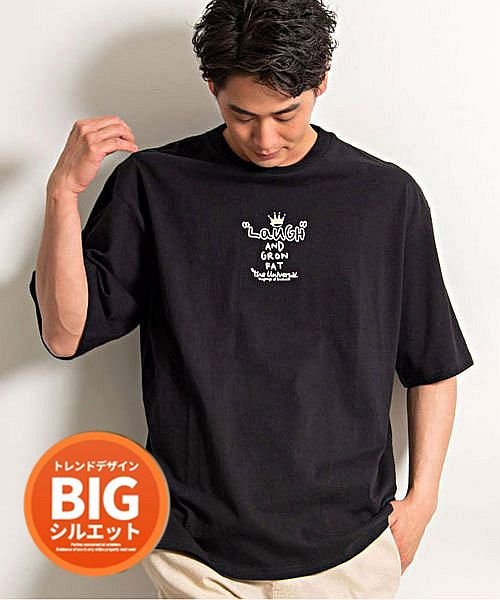 セール Cavaria バックフォトプリントクルーネック半袖ビッグtシャツ メンズ ビッグシルエット 大きめ C キャバリア Cavaria Magaseek