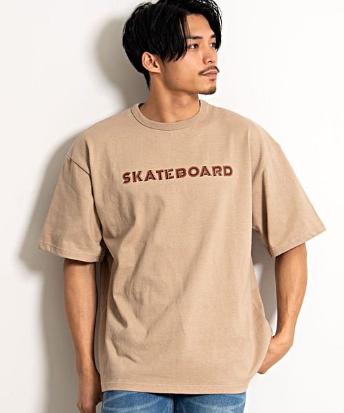 Cavaria バックイラストプリントクルーネック半袖ビッグtシャツ メンズ イラスト 大きめ C キャバリア Cavaria Magaseek