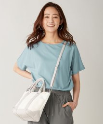 J.PRESS LADIES(J．プレス　レディス)/【UVカット・洗える】Functional Cotton Blend 袖レース ニット/ターコイズブルー系