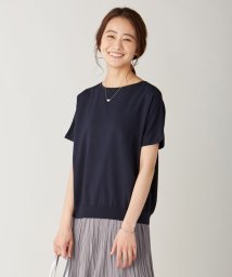 J.PRESS LADIES(J．プレス　レディス)/【UVカット・洗える】Functional Cotton Blend 袖レース ニット/ネイビー系