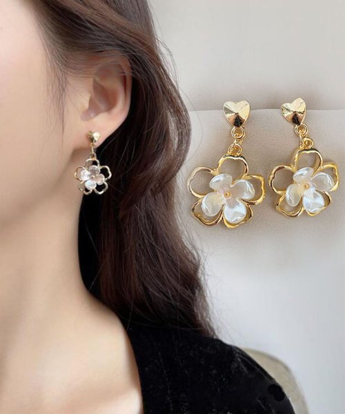 セール ピアス フラワー レディース 人気アクセサリー 揺れる レディース キラキラ かわいい 春 セイヘイショップ Seiheishop Magaseek