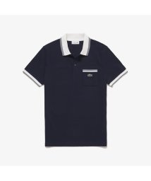 LACOSTE Mens(ラコステ　メンズ)/ストライプリブポロシャツ (半袖)/ダークネイビー