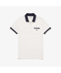 LACOSTE Mens(ラコステ　メンズ)/ストライプリブポロシャツ (半袖)/ホワイト