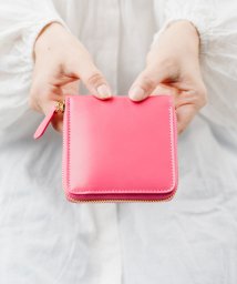 MURA(ムラ)/MURA 二つ折り財布 ファスナー 本革 やぎ革 レザー レディース 財布/ピンク