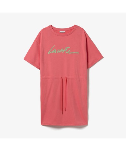 LACOSTE(ラコステ)/シグニチャープリントTシャツワンピース/ピンク