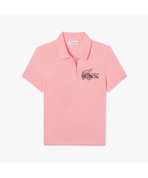 LACOSTE(ラコステ)/ビッグフロッキープリントポロシャツ/ピンク