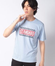 STYLEBLOCK(スタイルブロック)/半袖ロゴプリントTシャツ/サックス