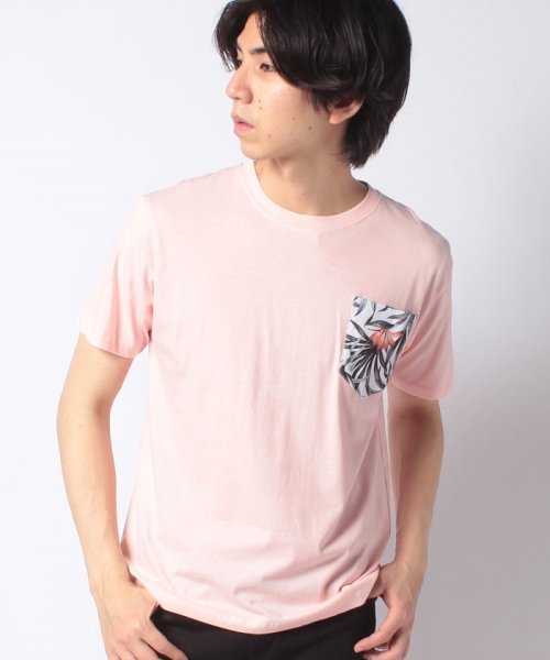 STYLEBLOCK(スタイルブロック)/プリントポケット付半袖Tシャツ/Bピンク