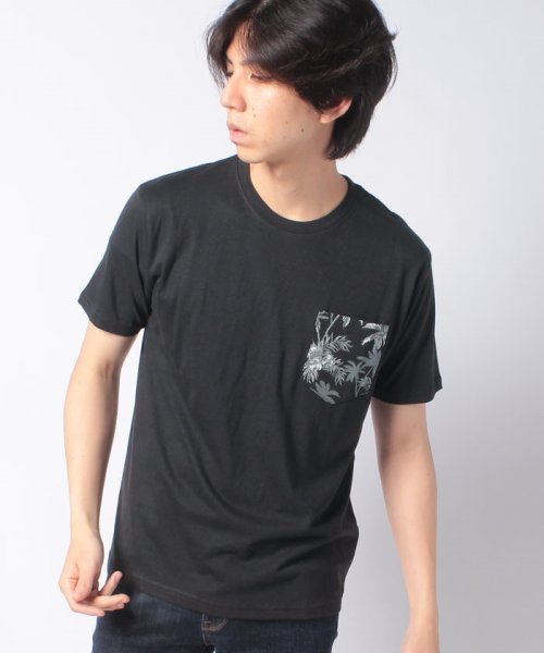 STYLEBLOCK(スタイルブロック)/プリントポケット付半袖Tシャツ/ブラック