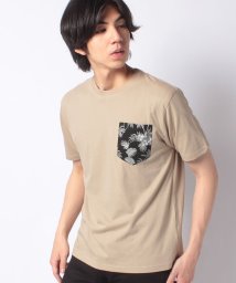 STYLEBLOCK(スタイルブロック)/プリントポケット付半袖Tシャツ/ベージュ