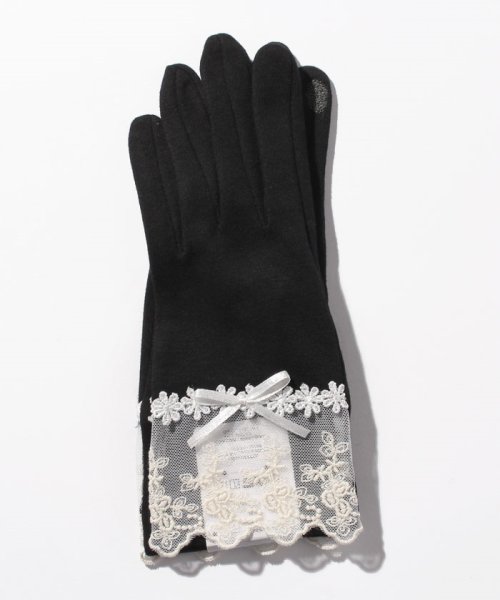 ホンキートンク(ホンキートンク)/レース手袋　（抗菌/UV対策/冷感、スマホ対応）/ブラック
